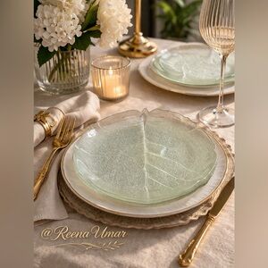 Vintage ARC France Aspen Leaf Glass Plates – Set of 6 (9”)